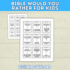 Bible Games for Kids | Would You Rather Bible Edition for Kids | Church Games | Digital Download | Bible Trivia | Sunday School Games