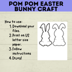 Easter Crafts | Easter Bunny Crafts | Pom Pom Easter Bunny | Kids Easter Crafts | Easter Printables | Easter Activities | Kids Crafts