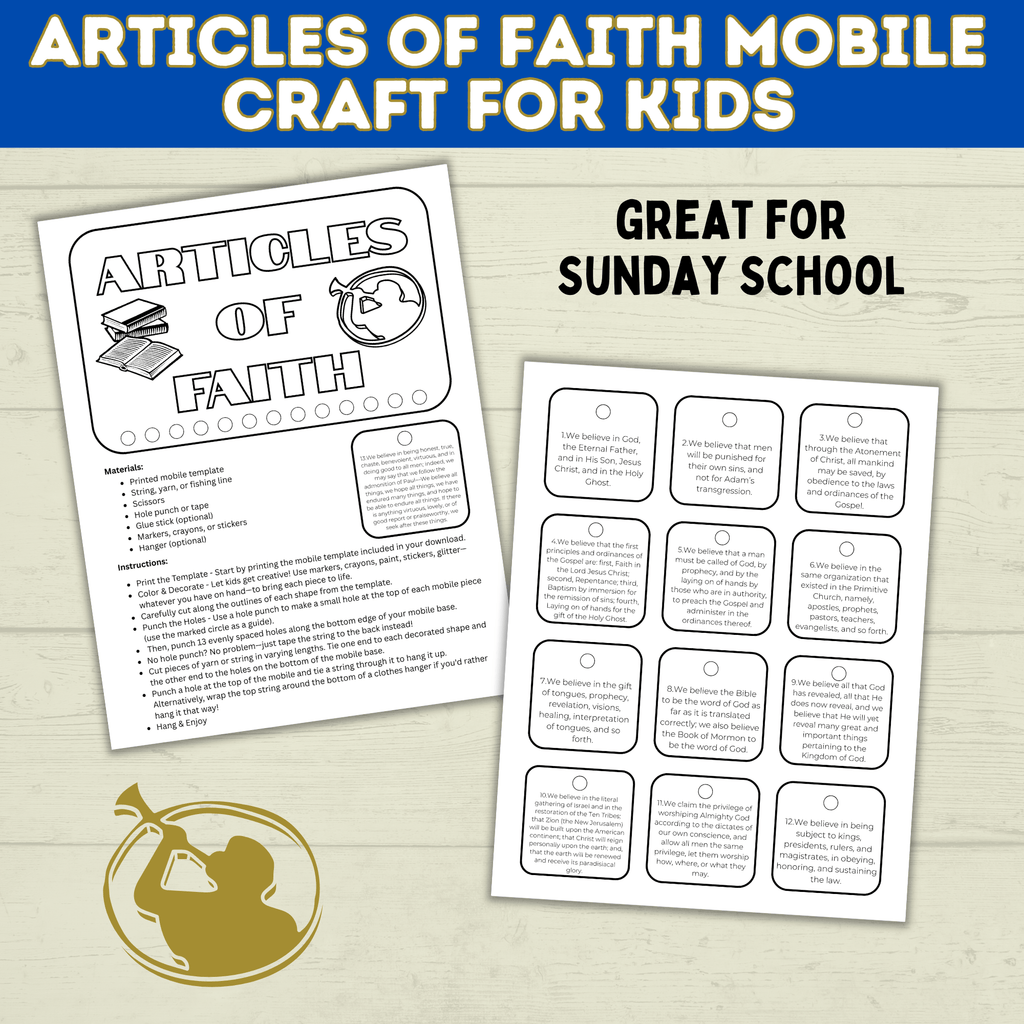 Articles of Faith Craft for Kids | Book of Mormon Craft | Doctrine and Covenants Craft | D&C Craft | Come Follow Me | Sunday School Craft
