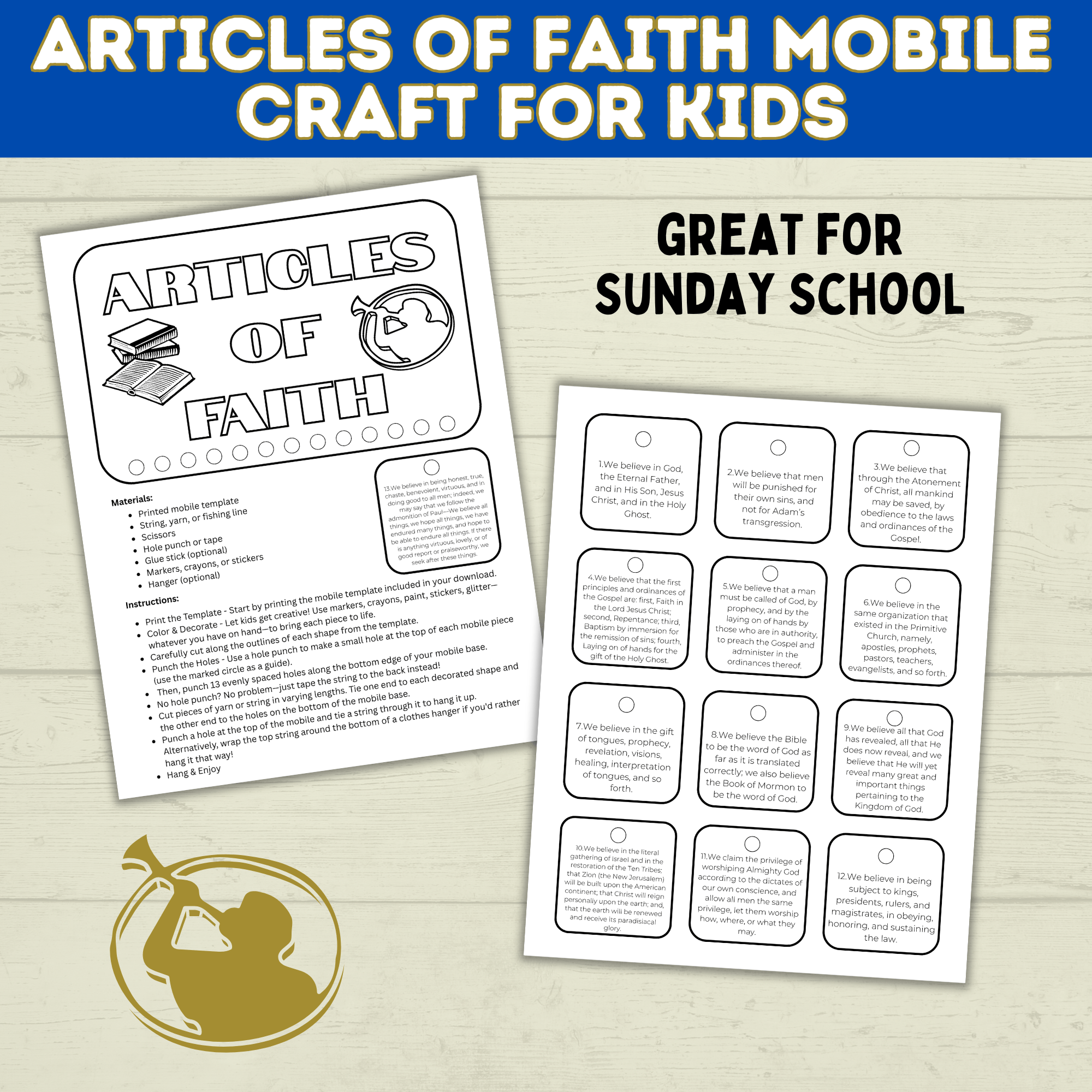 Articles of Faith Craft for Kids | Book of Mormon Craft | Doctrine and Covenants Craft | D&C Craft | Come Follow Me | Sunday School Craft