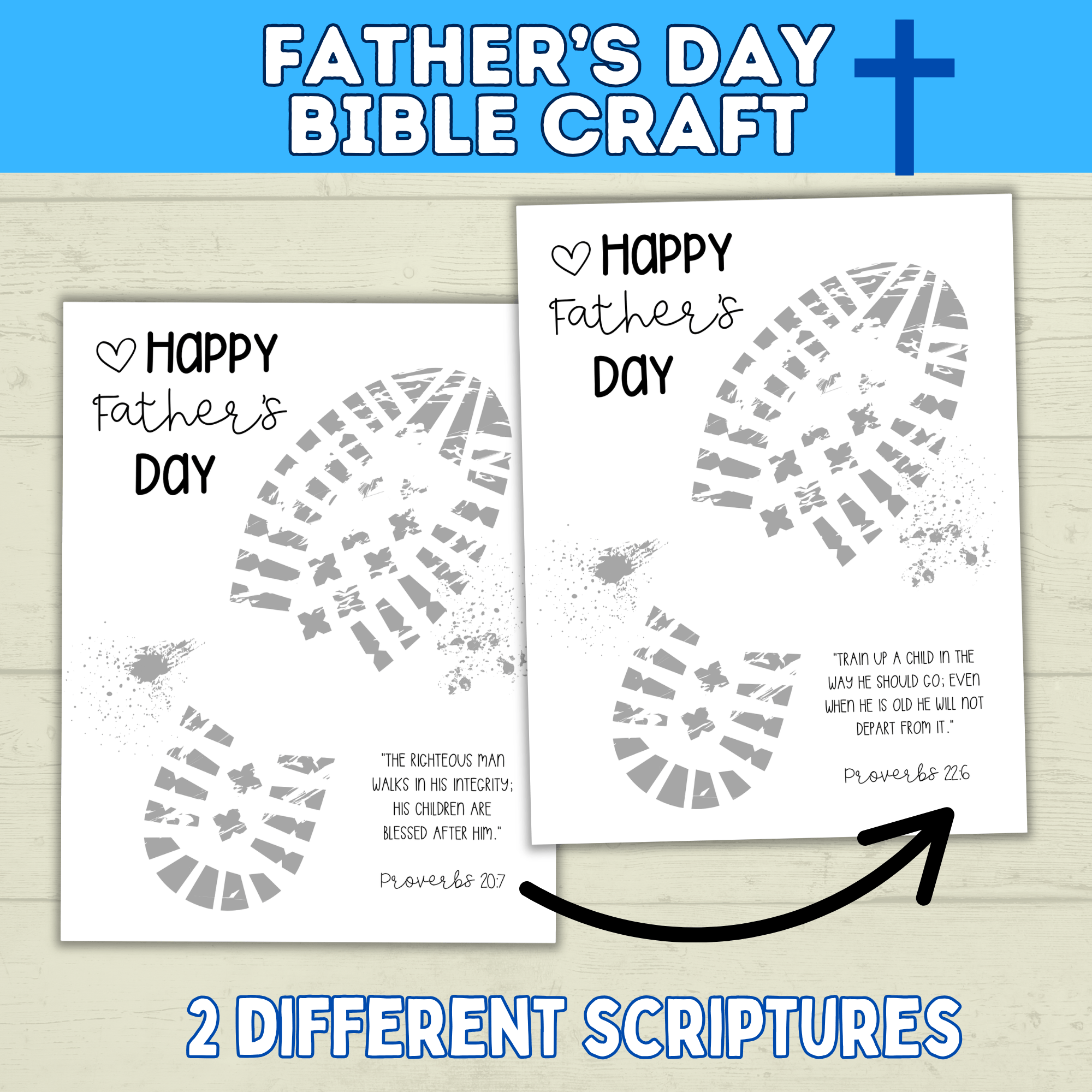 Father's Day Bible Craft for Kids | Bible Craft | Father's Day Craft | Footprint Craft for Dad | Father's Day Gift | Father's Day Card