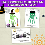 Halloween Christian Handprint Art for Kids | Bible Halloween Art | Handprint Art for Kids | Handprint Crafts | Halloween Handprint Crafts