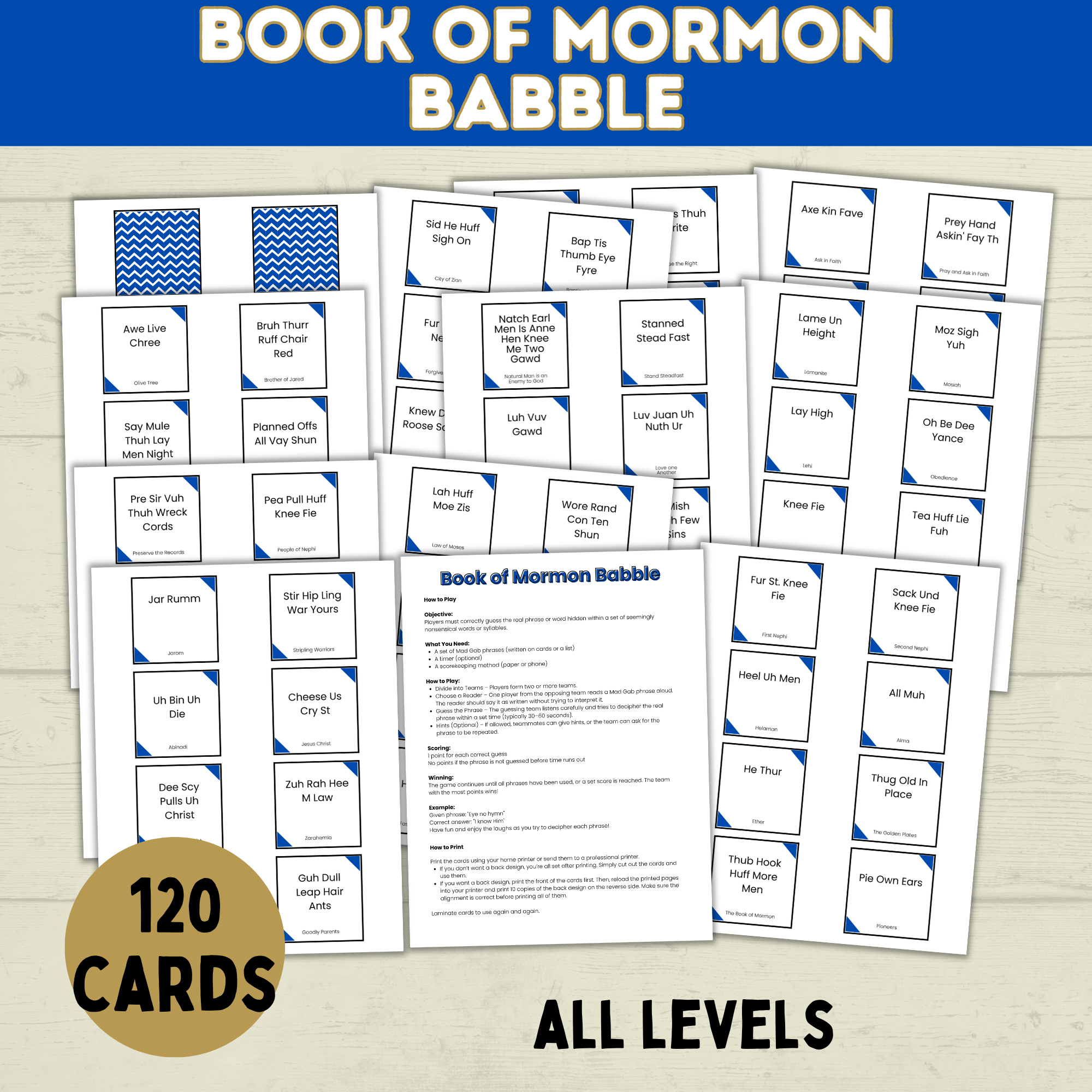 Book of Mormon Game Babble | Cards | Game Night | Church and Scripture Game | Youth Sunday School Game | Christian