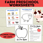 Farm Preschool Worksheets | Farm Activity | Farm Printables | Counting Printable | Toddler Counting | Word Tracing | Letter Recognition