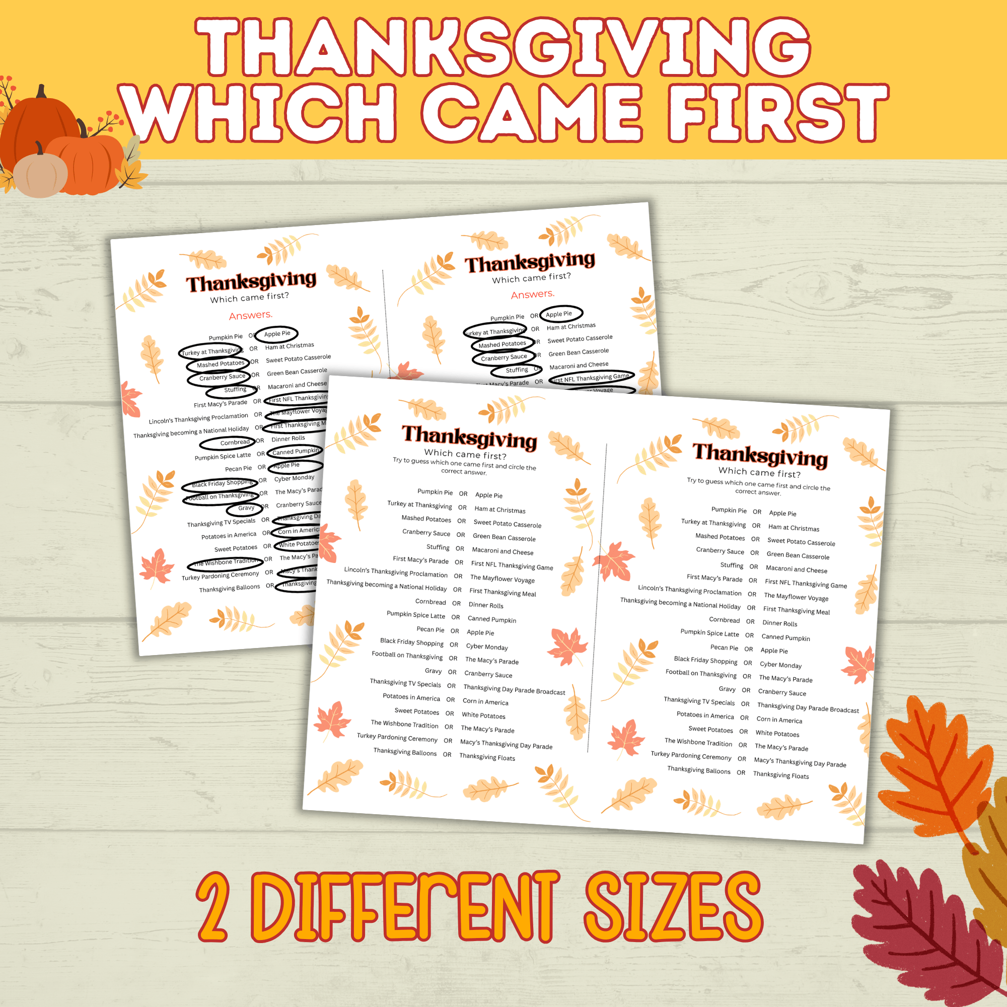 Thanksgiving Kids Game | Thanksgiving Party Game | Kids Digital Download | Kids Game | PDF download | Thanksgiving Activity | Family Game