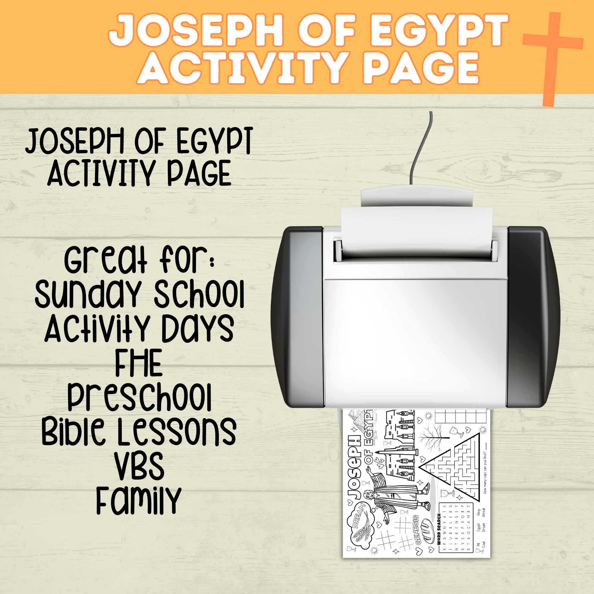 Joseph of Egypt Coloring Page | Activity Page | Bible Activity Page | Joseph Craft | Bible Craft | Christian Activities | Genesis