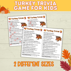 Turkey Trivia | Thanksgiving Trivia | Trivia for Kids | Digital Download | Thanksgiving Games | Thanksgiving Activities | Thanksgiving