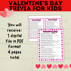 Valentine's Day Trivia for Kids | Kids Trivia | Kids Games | Party Games | Classroom Games | Valentine's Day Games | Kids Questions