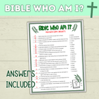 Bible Games | Bible Who Am I?  | Bible Trivia | Bible Activities | Kids Trivia | Sunday School | Christian Games | Digital Download