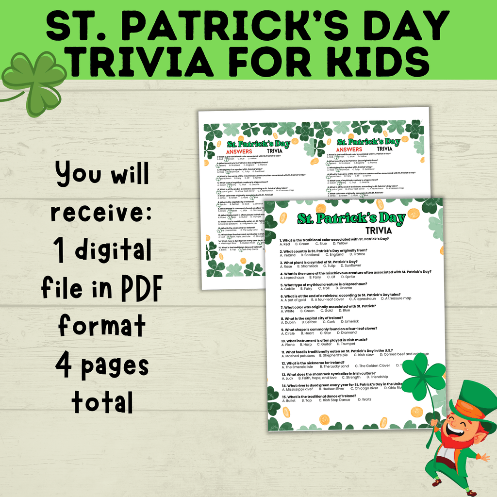 St. Patrick's Day Trivia for Kids | Kids Trivia | St. Patrick's Day Game | St. Patty's Day | Classroom Game | Party Game | Kids Games