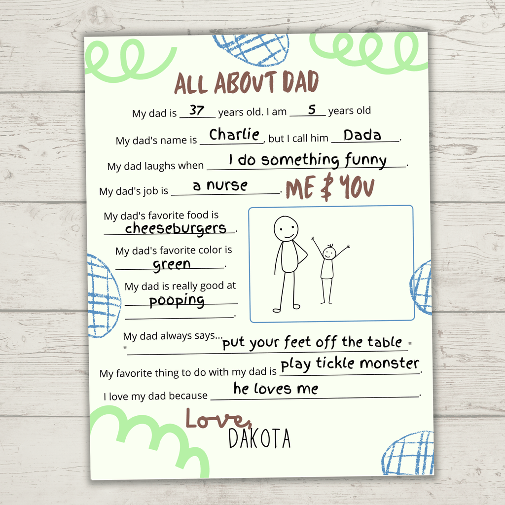 Father's Day | Father's Day Questionnaire for Kids | Father's Day Gifts | Dad Questions | Toddler Questionnaire | Father's Day Interview