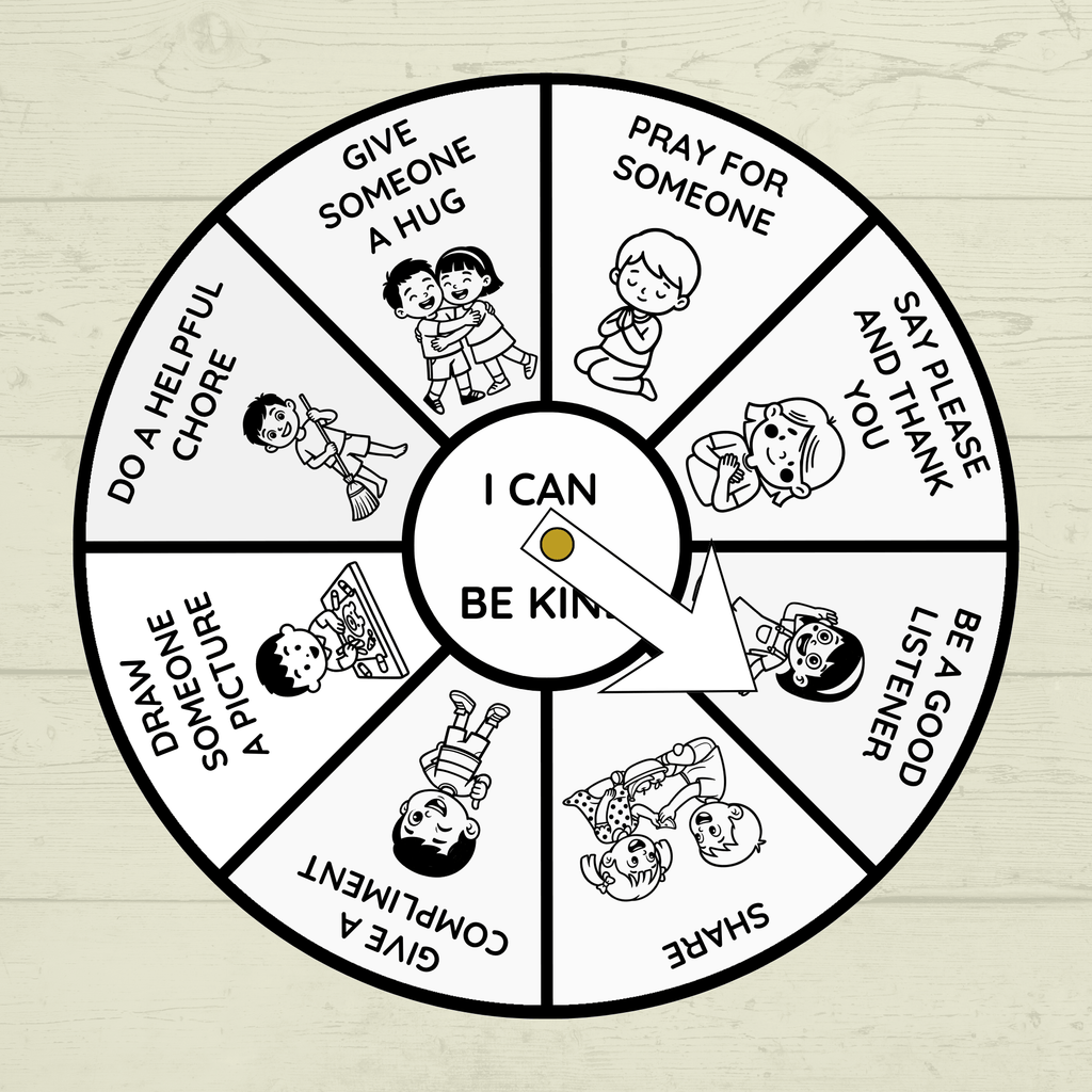 Kindness Craft for Kids, Kindness Spinner Craft, I Can Be Kind, Sunday School Craft