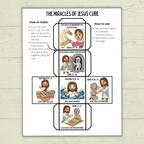 Miracles of Jesus Cube Craft, Jesus Craft, Bible Cube Craft, Sunday School Craft