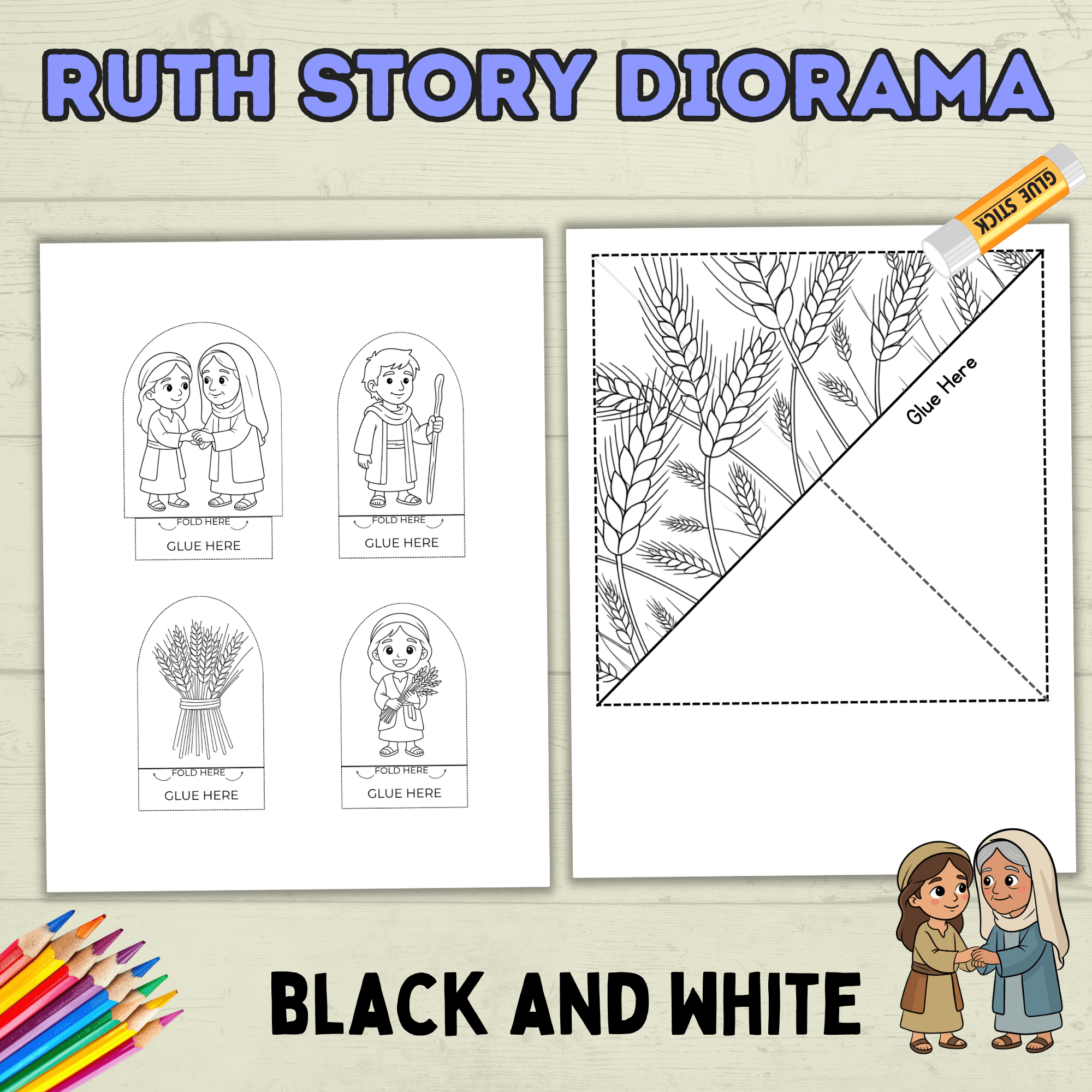 Ruth Bible Story Craft, Ruth Diorama Craft, 3D Ruth Craft, Bible Crafts, Sunday School Craft, Christian Crafts, Homeschool, Old Testament