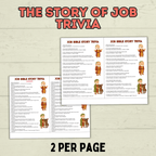 Job Trivia, Job Bible Story Trivia, Kids Trivia, Sunday School Activity, Bible Christian Game