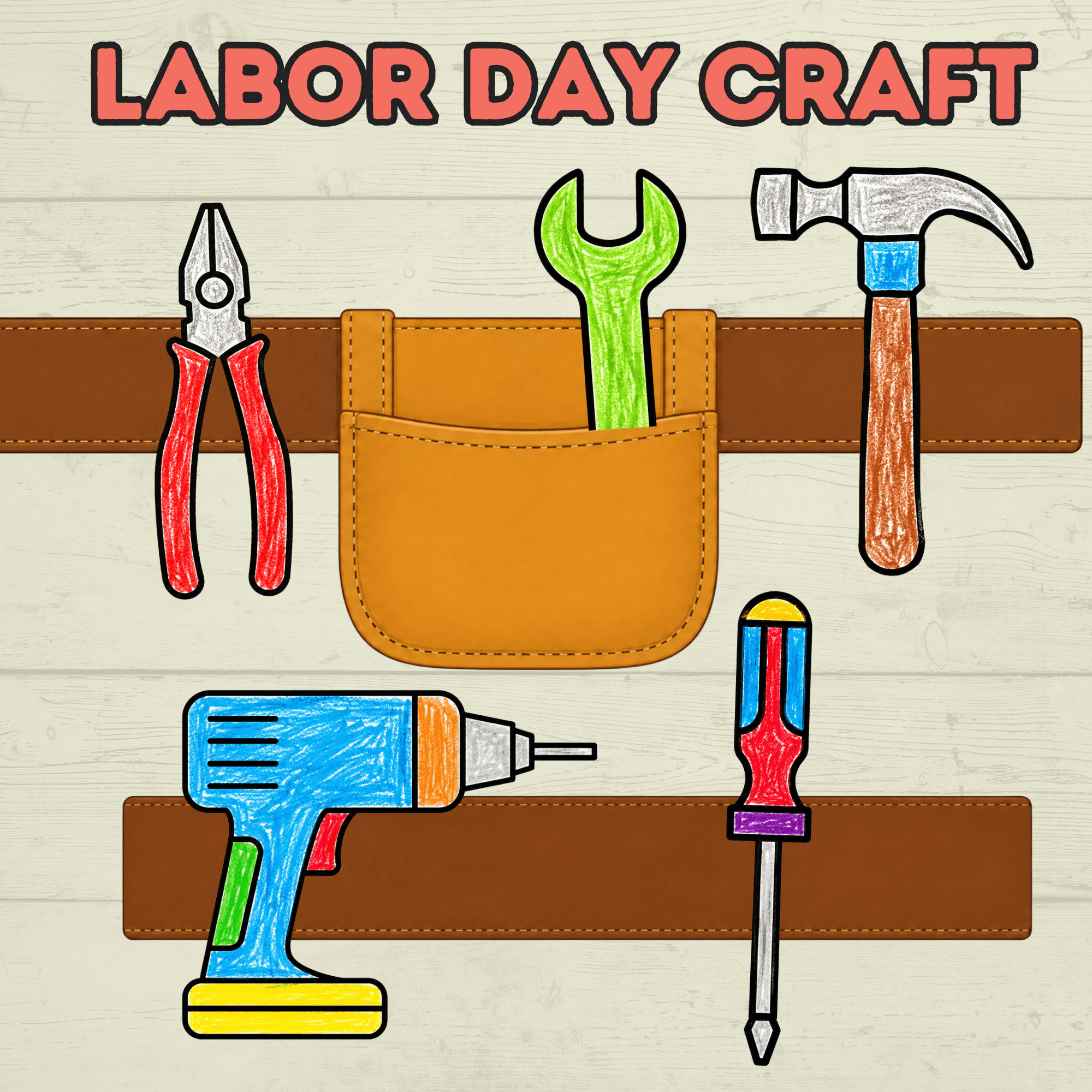 Labor Day Craft, Labor Day Activities, Tool belt Craft, Kids Craft, Holiday Crafts, Cut and Paste Craft, Paper Craft, Father's Day, Pocket