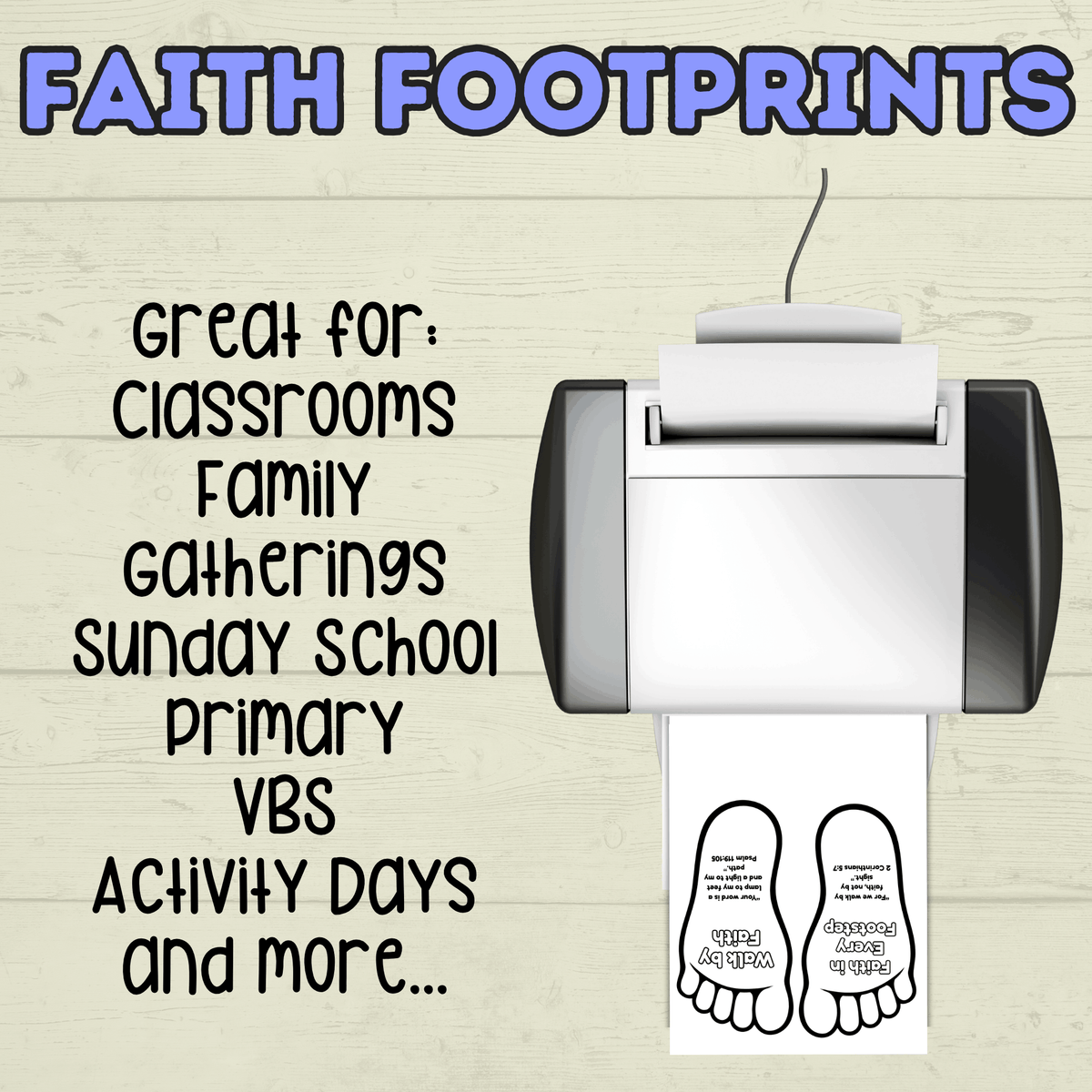 Faith Craft for Kids, Footprint Craft, Fan Craft, Bible Craft, Christian Craft, Kids Activity, Sunday School Craft, Walk by Faith