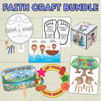 Faith Crafts, Faith Craft Bundle, Bible Crafts, Sunday School Crafts, Homeschool, Christian Crafts, Cut and Paste Crafts, Kids Crafts,