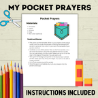My Pocket Prayers Craft, Mini Prayers, Written Prayers, Kids prayers, Teach Kids to Pray, Sunday School Craft, Bible Lesson Craft, VBS