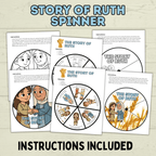 Ruth Bible Craft, Ruth Story Spinner Craft, Sunday School Craft, VBS, Bible