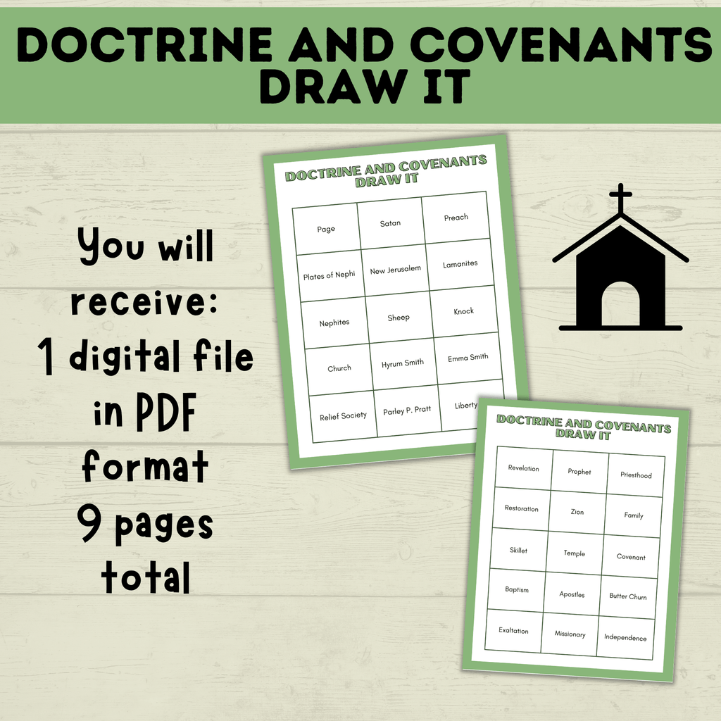 Doctrine and Covenants Game | Doctrine and Covenants Draw it | D&C activity | Doctrine and Covenants Lesson | Come Follow Me | Seminary