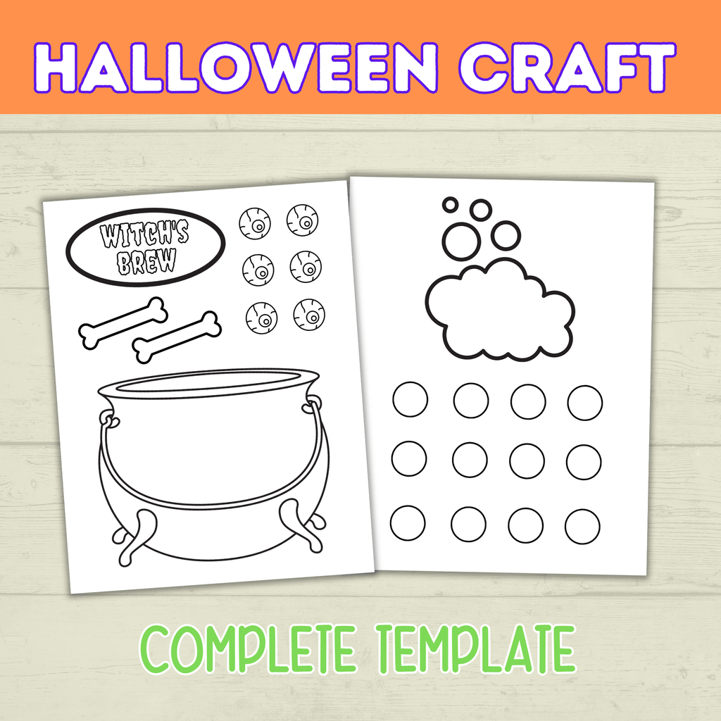 Kids Halloween Craft | Witch's Brew Caldron Craft | Halloween Craft Kit | Halloween Party | Halloween Printable | Digital Download