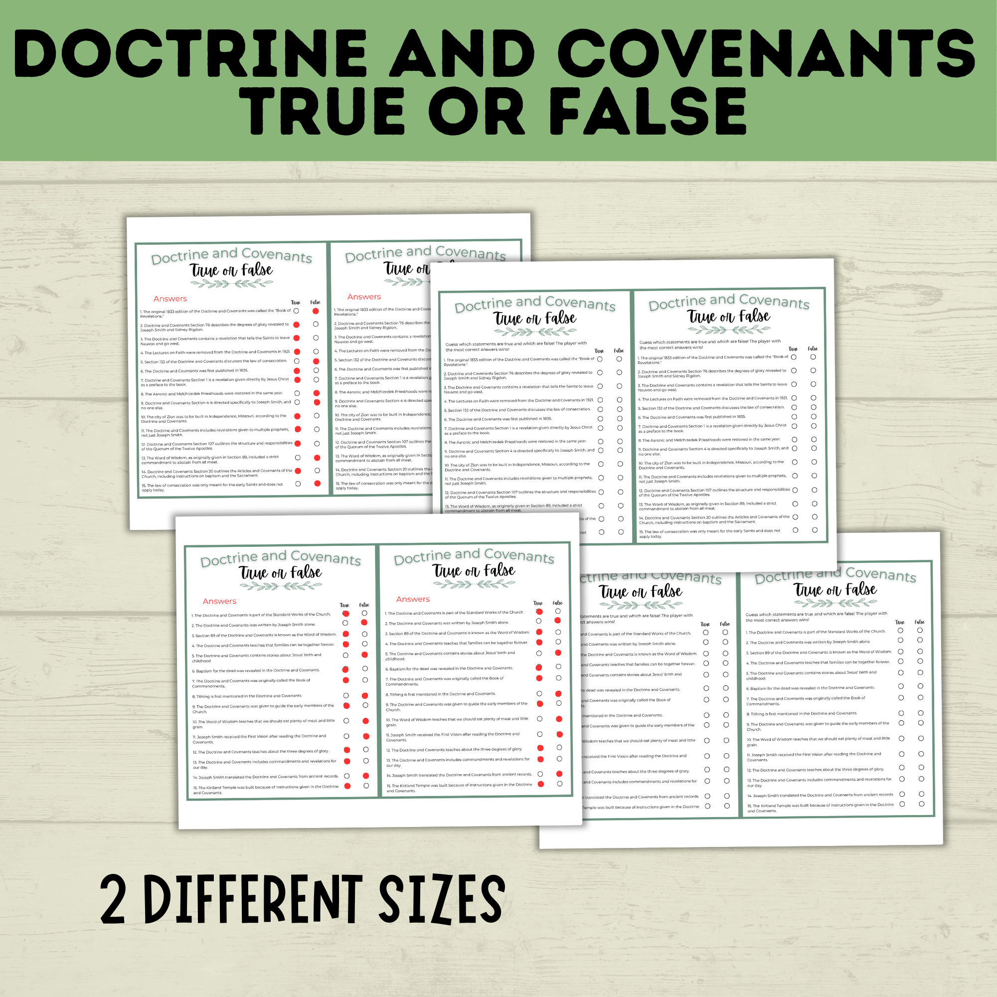 Doctrine and Covenants True or False | Doctrine and Covenants Quiz | Scripture Quiz | Come Follow Me | D&C Lesson | Sunday School Lesson