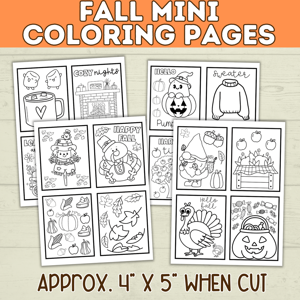 Fall Coloring Pages | Fall Activity Page | Fall | Fall Printables | Fall Preschool | Digital Download | Halloween Printable