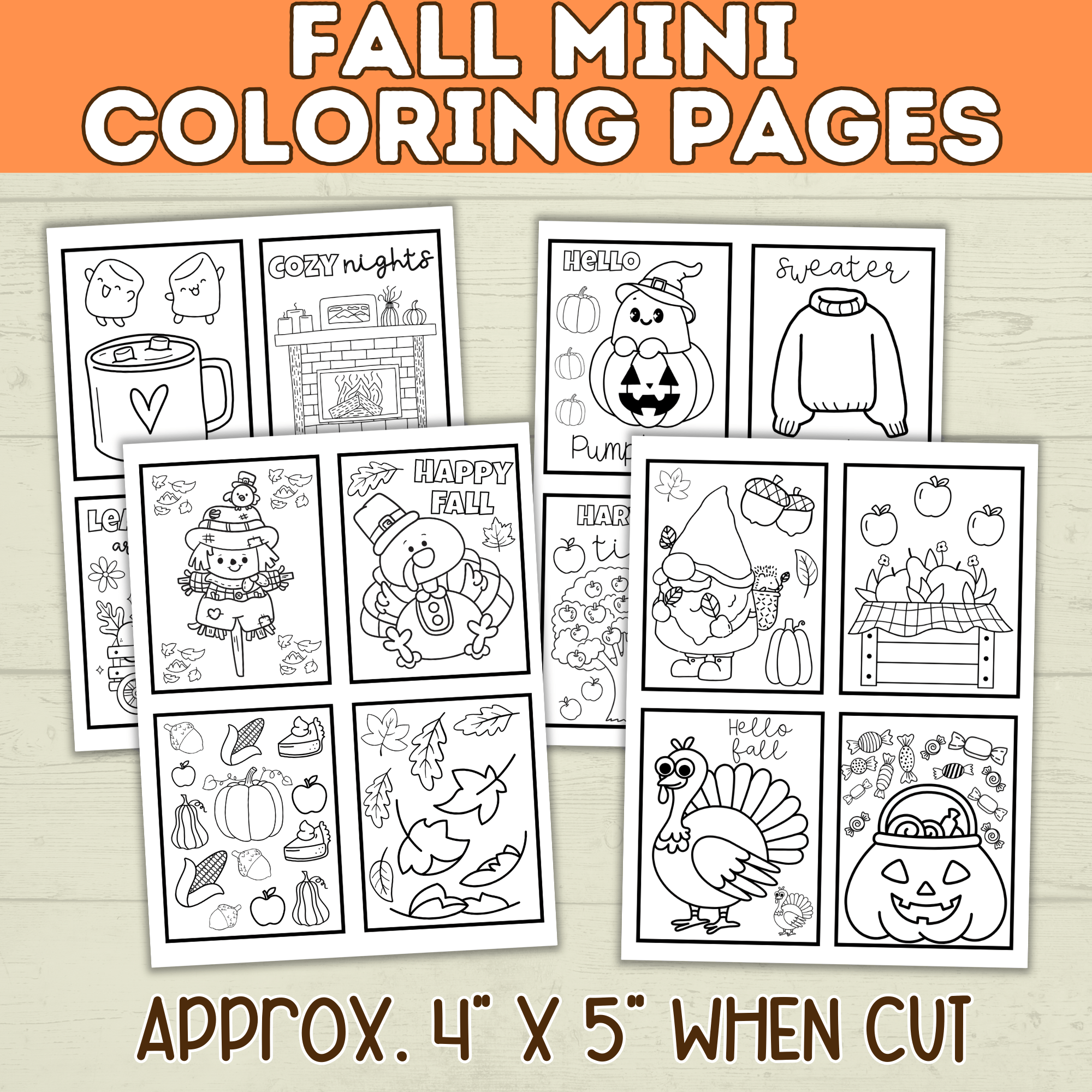 Fall Coloring Pages | Fall Activity Page | Fall | Fall Printables | Fall Preschool | Digital Download | Halloween Printable