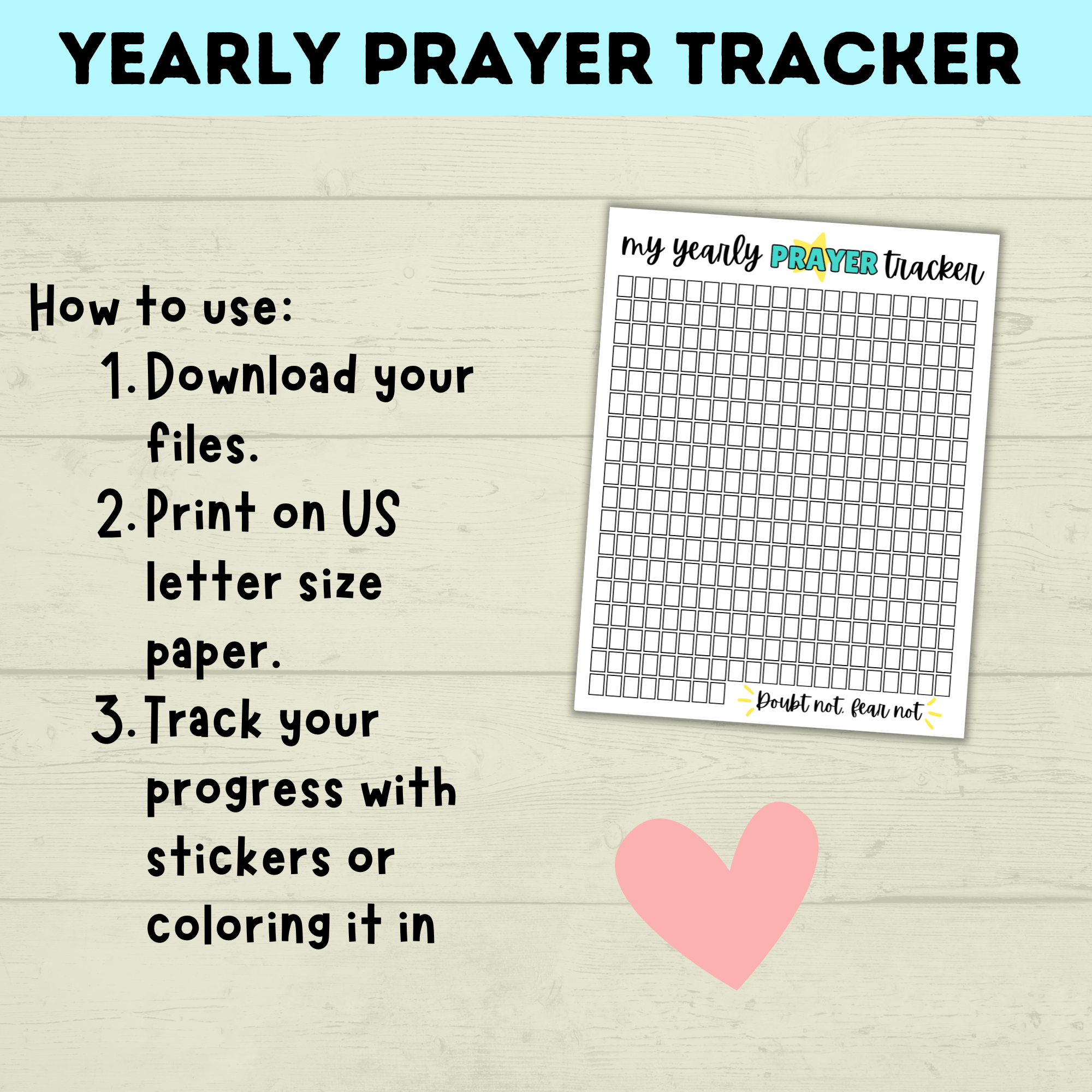 Yearly Prayer Tracker | Prayer Chart | Prayer Lessons | Primary Class Prayer Chart | Kids Prayer Printable | Prayer sheet for kids |