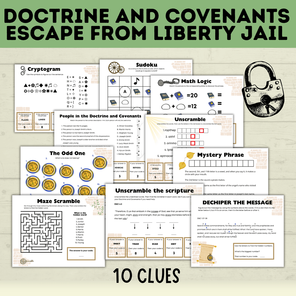 Doctrine and Covenants Escape Room | Escape Liberty Jail | D&C Games | Doctrine and Covenants Games | Kids Games | Sunday School | Escape