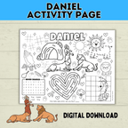 Bible Activity Page | Activity Sheet | Daniel in the Lion's Den | Lion | Homeschool | Christian Game | Kids Bible Printable | PDF