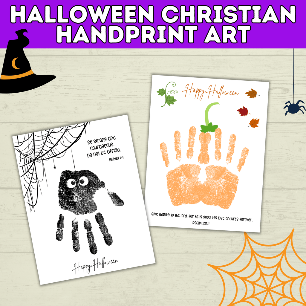 Halloween Christian Handprint Art for Kids | Bible Halloween Art | Handprint Art for Kids | Handprint Crafts | Halloween Handprint Crafts
