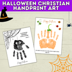 Halloween Christian Handprint Art for Kids | Bible Halloween Art | Handprint Art for Kids | Handprint Crafts | Halloween Handprint Crafts