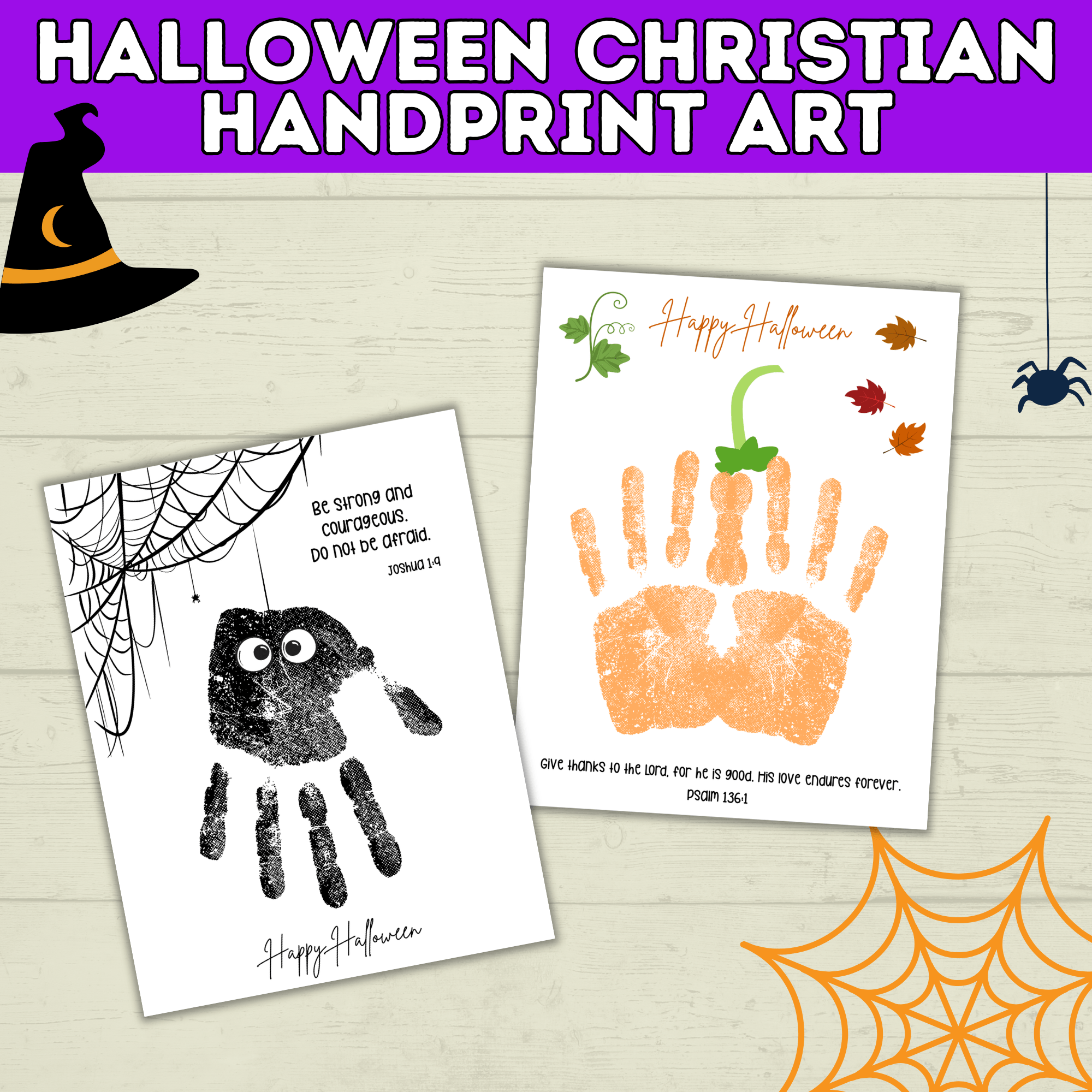 Halloween Christian Handprint Art for Kids | Bible Halloween Art | Handprint Art for Kids | Handprint Crafts | Halloween Handprint Crafts