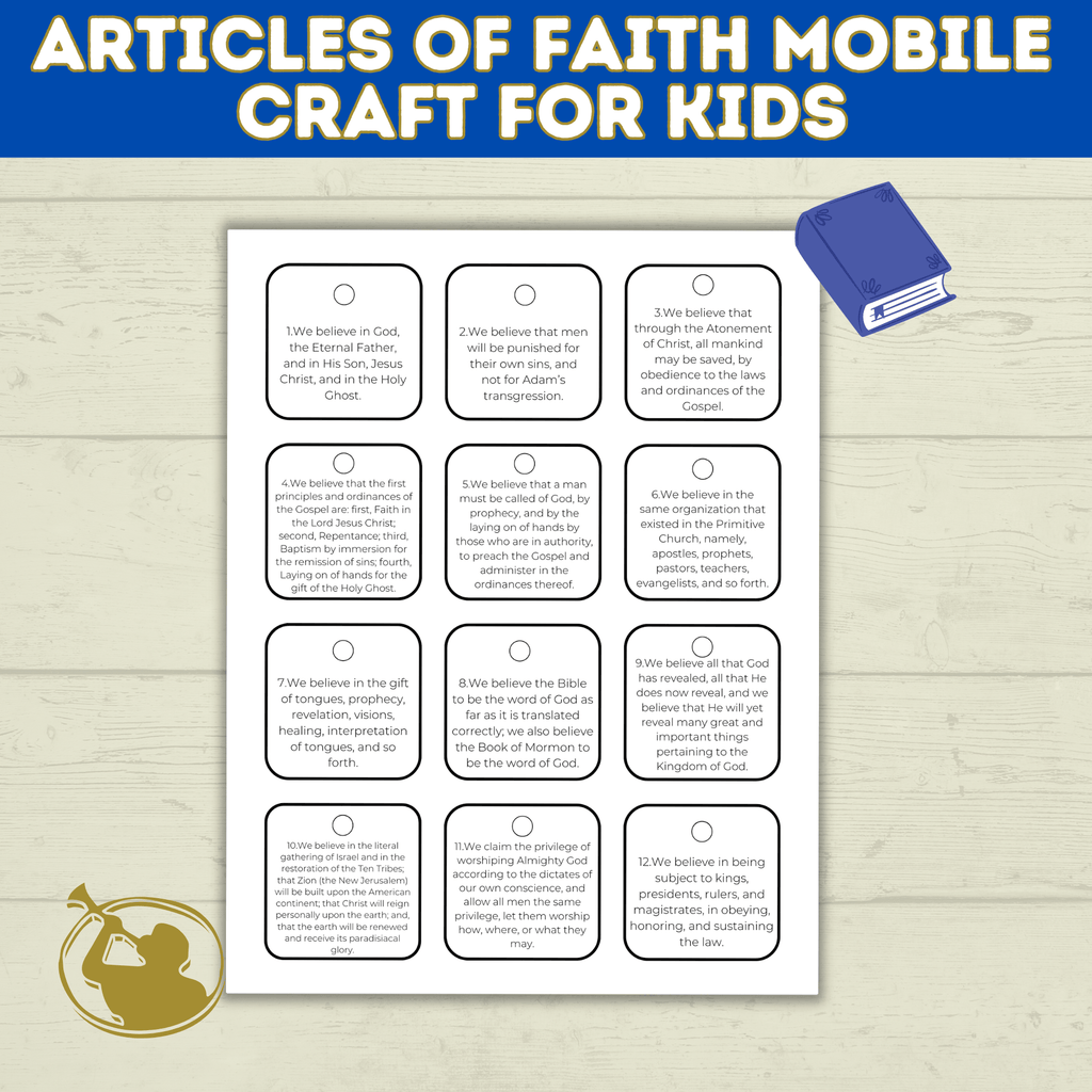 Articles of Faith Craft for Kids | Book of Mormon Craft | Doctrine and Covenants Craft | D&C Craft | Come Follow Me | Sunday School Craft