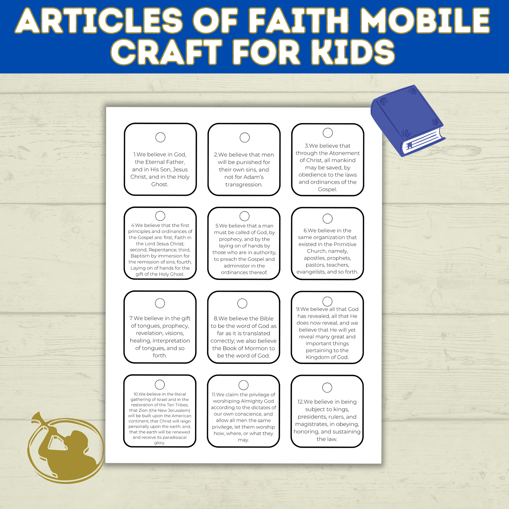 Articles of Faith Craft for Kids | Book of Mormon Craft | Doctrine and Covenants Craft | D&C Craft | Come Follow Me | Sunday School Craft