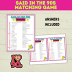 90s Games | 90s Birthday Games | 90s | 90s Party Games | Printable Games | Retro Party Games | 1990s Party Games | 90s Trivia | Throwback