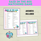 80s Games | 80s Party Games | Retro Games | 80s Birthday Party Game | 80s | Games | 80s Trivia | Printable Games | Vintage Games