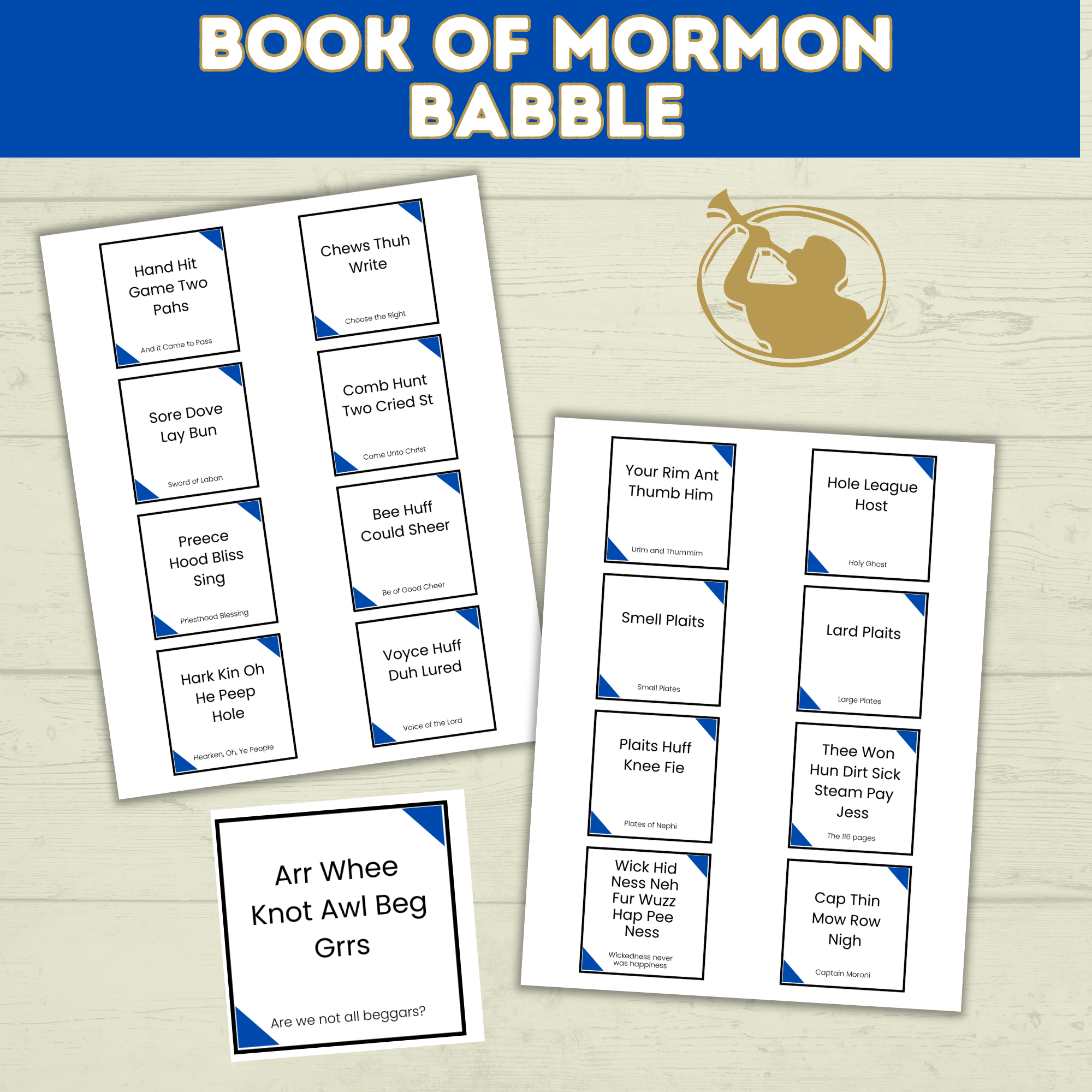 Book of Mormon Game Babble | Cards | Game Night | Church and Scripture Game | Youth Sunday School Game | Christian