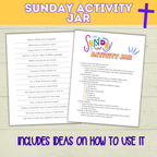 Sunday Activities for Kids | Sunday Jar | Sabbath Day Jar | Bible Activities | Christ Activities | Christian Activities | Church Crafts