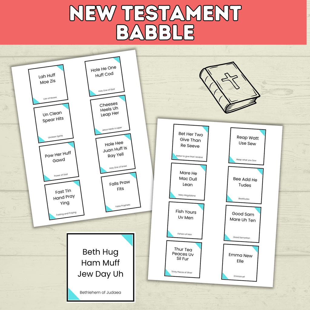 Bible Games | New Testament Game Babble | Youth Church Game | Bible Printable | Digital Download | Party Games | Scriptures | Young Women