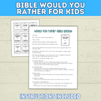 Bible Games for Kids | Would You Rather Bible Edition for Kids | Church Games | Digital Download | Bible Trivia | Sunday School Games