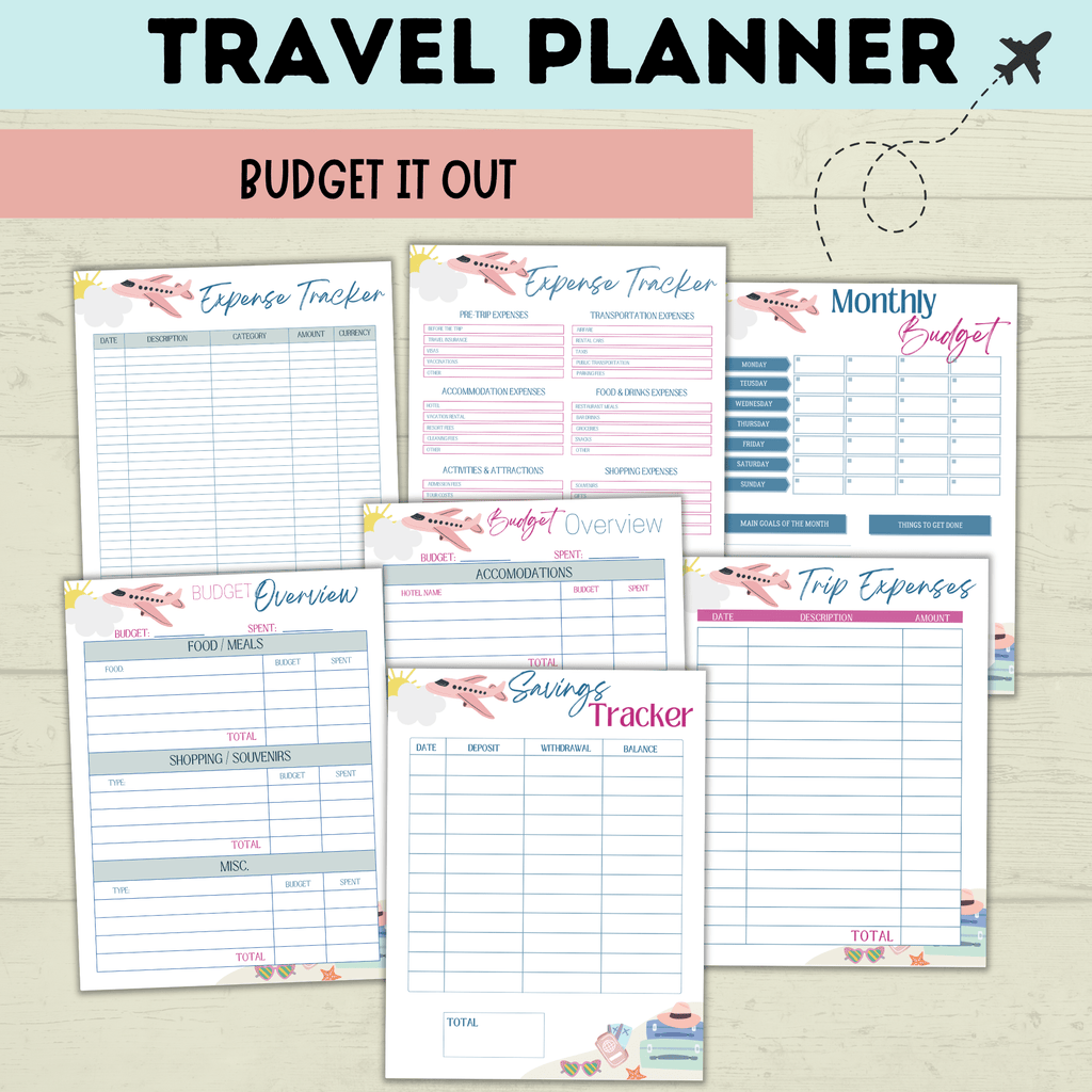 Travel Planner for the Whole Family | Family Planner | Budget Planner | Travel Calendar | Travel Itinerary | Travel Research | PDF download