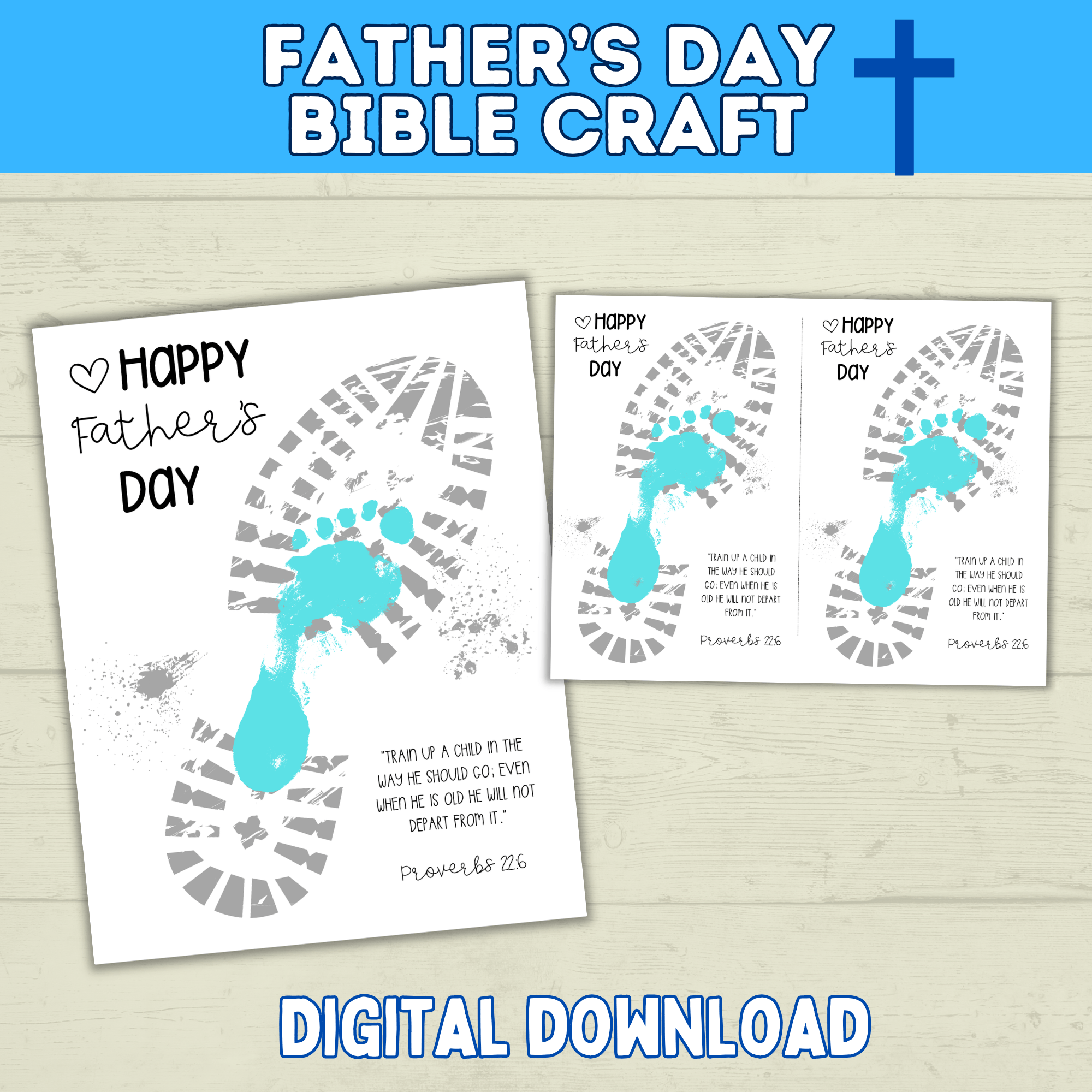 Father's Day Bible Craft for Kids | Bible Craft | Father's Day Craft | Footprint Craft for Dad | Father's Day Gift | Father's Day Card
