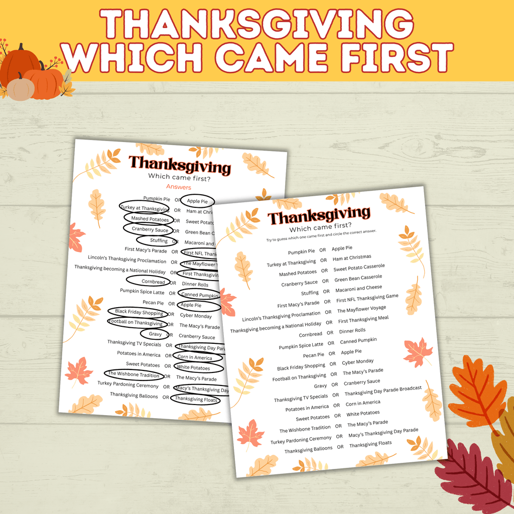 Thanksgiving Kids Game | Thanksgiving Party Game | Kids Digital Download | Kids Game | PDF download | Thanksgiving Activity | Family Game