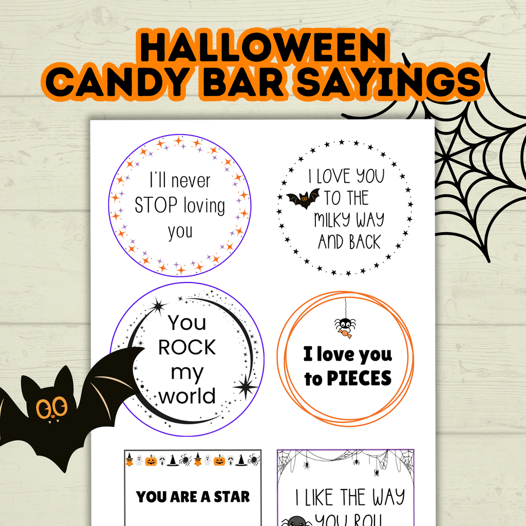 Halloween Candy Bar Pun Gift and Treat Tags