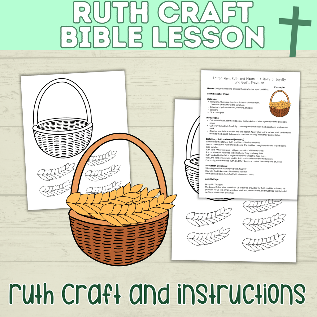 Ruth Craft | Ruth Activity | Bible Craft | Bible Activity Page | Bible Lesson Plan | Ruth Lesson Plan | Ruth Printable | Digital Download