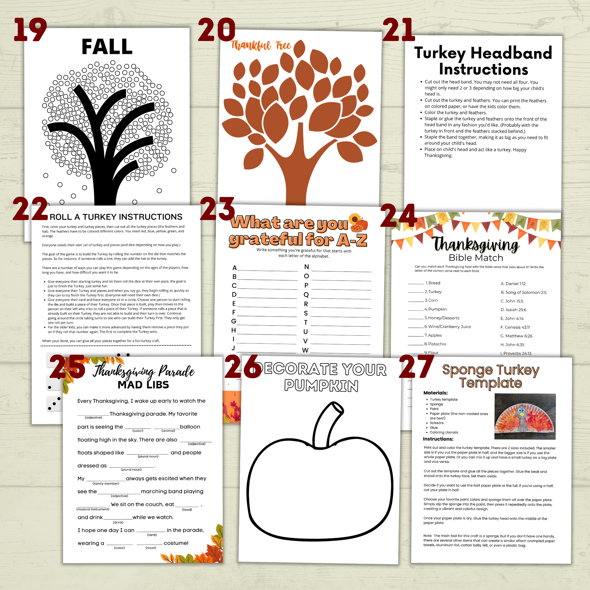 The Mega Kids Thanksgiving Activity and Crafts Bundle