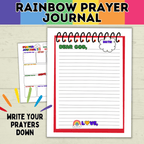Prayer Journal for Kids | Rainbow Journal | Rainbow-themed | Journal for Kids | Teach Kids Prayer | Prayer Download | Prayer Printable
